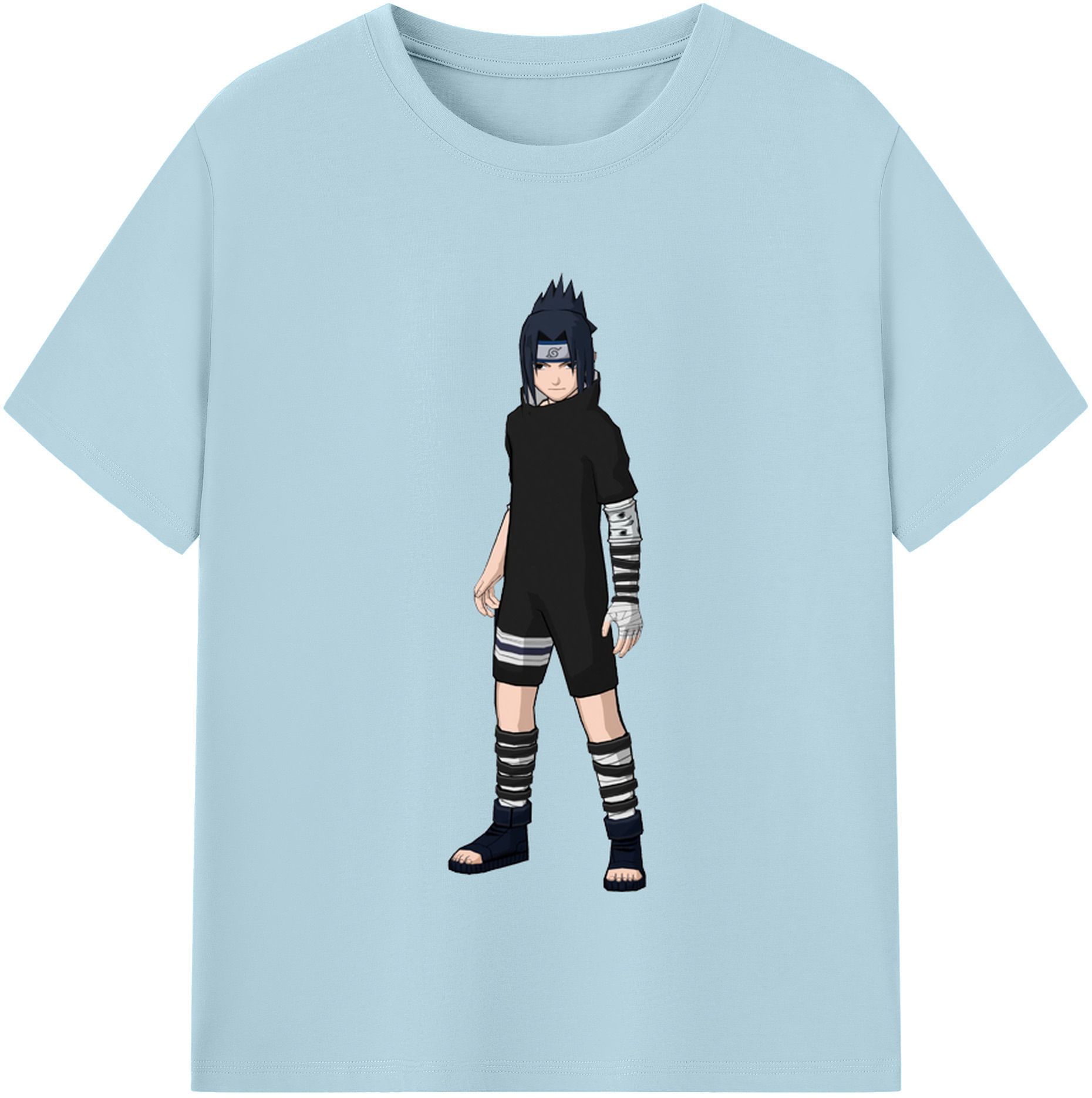 （画像用） NARUTO -ナルト- うちは サスケ Uchiha Sasuke 綿100％半袖Tシャツ（フロントプリント）